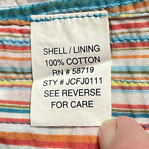 Reversible Double-Sided Blouse Jacket Abalone Buttons Paisley & Stripe M - Picture 8 of 9